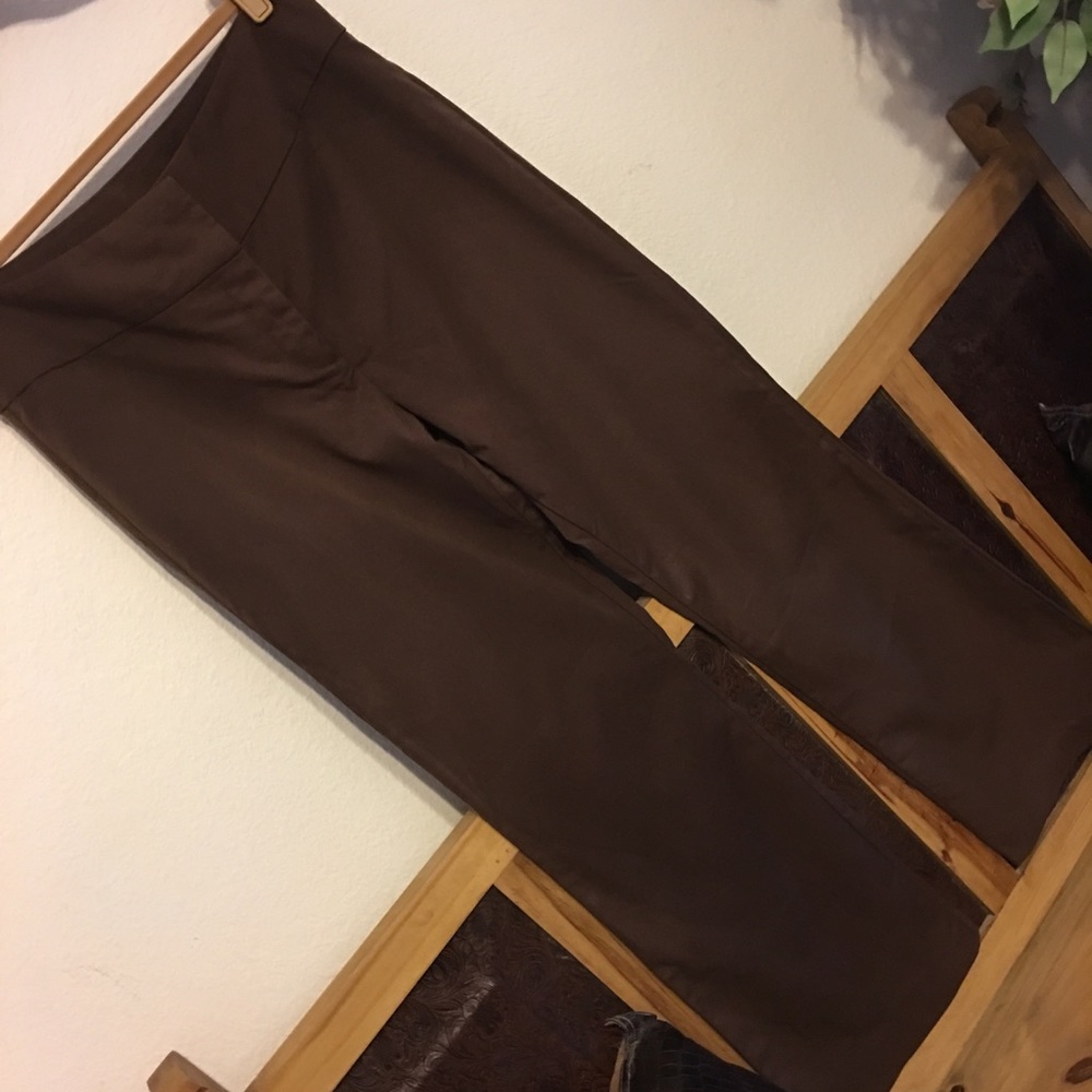 Metro style brown boot cut stretch slacks 12